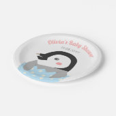 Pas Uitgekomen Kleine Pinguïn Baby Shower Papieren Bordje (Gekanteld)