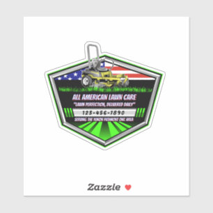Pas USA-vlag Patriottische Graszorgservice aan Sticker