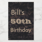 Pas uw 50ste verjaardag zwart en bruin aan voedselcontainer etiket (Enkel label)