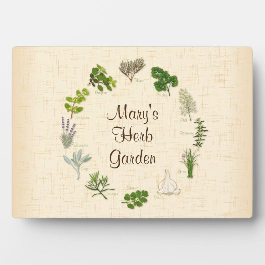 Pas uw 5 x 7 Herb Garden Plaque aan Fotoplaat (voorkant)