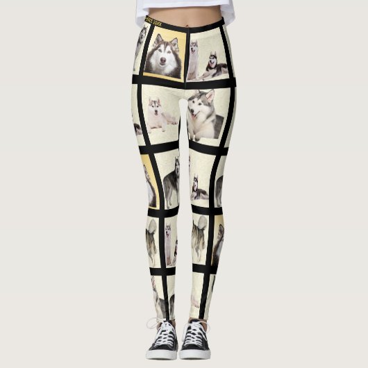 Pas uw 7 fotosjabloon Huisdieren Kinder Leggings (Voorkant)