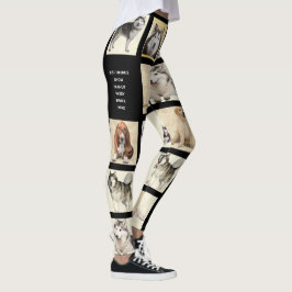 Pas uw 9 fotosjabloon huisdieren hond Leggings