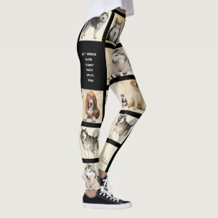 Pas uw 9 fotosjabloon huisdieren hond Leggings