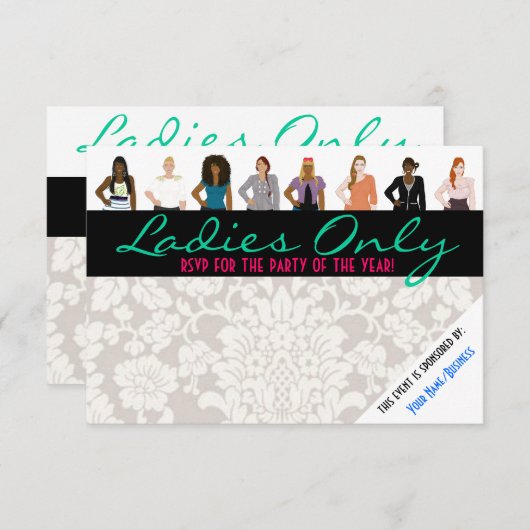 Pas uw aan uitnodigen kaart (Voorkant / Achterkant)