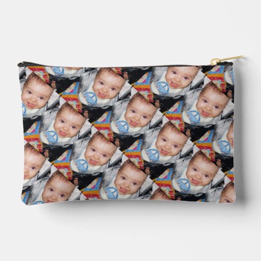 Pas uw aangepaste twee fotopatroon Monogram aan Etui (Achterkant)