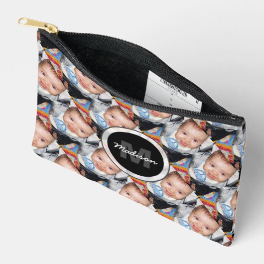 Pas uw aangepaste twee fotopatroon Monogram aan Etui (Open)