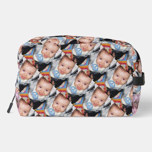 Pas uw aangepaste vijf fotopatroon Monogram aan Toilettasje (Achterkant)