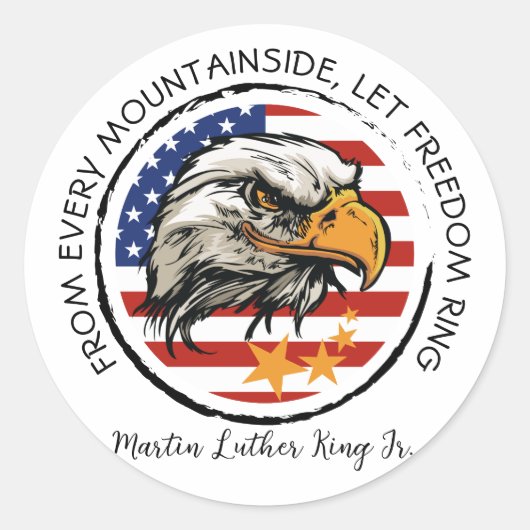 Pas uw Amerikaanse Eagle Design Coffee-Mok aan Ronde Sticker (Voorkant)
