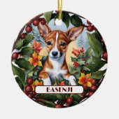 Pas uw Basenji-kerstversiering aan Keramisch Ornament (Voorkant)