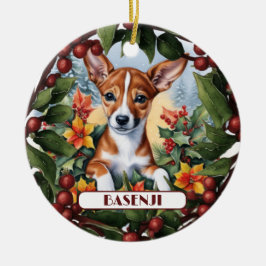 Pas uw Basenji-kerstversiering aan Keramisch Ornament