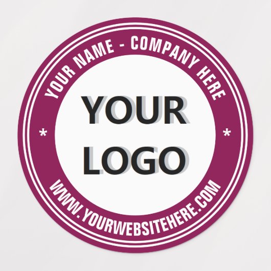 Pas uw bedrijf logo en tekstlabels sjabloon aan labels (Design 1)