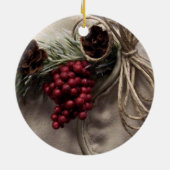 Pas uw Bergen en Pinecones aan Keramisch Ornament (Achterkant)