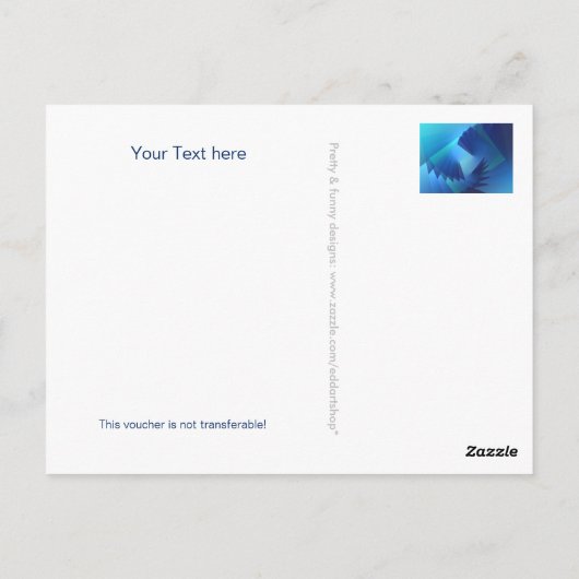 Pas uw bon aan met tekst, teken, afbeelding en rug briefkaart (Achterkant)