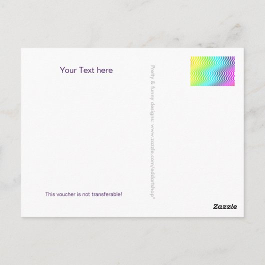 Pas uw bon aan met tekst, teken, afbeelding en rug briefkaart (Achterkant)