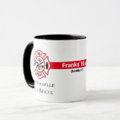 Pas uw brandweerafdeling aan mok (Voorkant links)