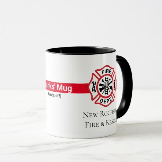 Pas uw brandweerafdeling aan mok (Voorkant rechts)