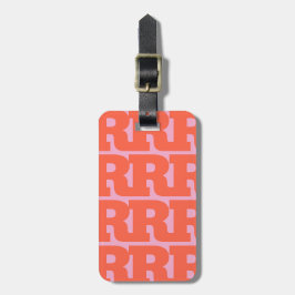 Pas uw brief aan, Vet monogrampatroon  Bagagelabel