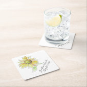 Pas uw bruiloft servetten Sunflower Kartonnen Onderzetters (Insitu)