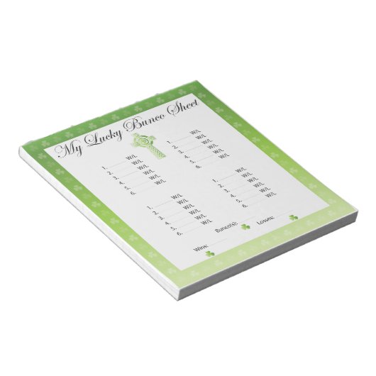 Pas uw Bunco-blad/Kaart aan Notitieblok (Schuin)