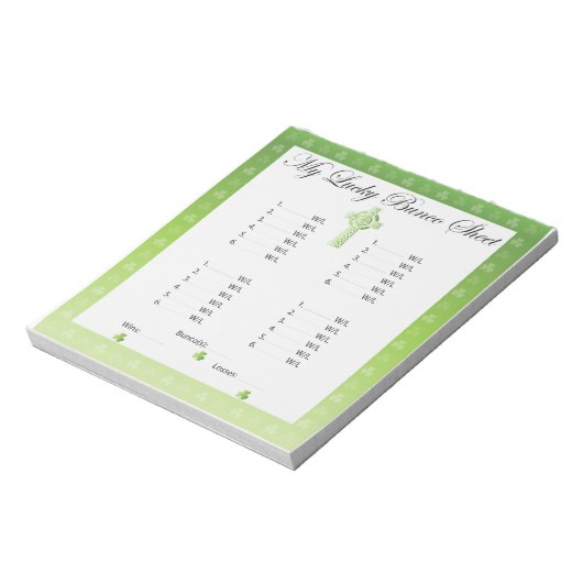 Pas uw Bunco-blad/Kaart aan Notitieblok (Linkerzijde)