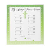 Pas uw Bunco-blad/Kaart aan Notitieblok (Voorkant)