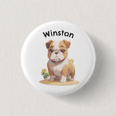 Pas uw canine metgezel aan: anime stijl ronde button 3,2 cm (Voorkant)