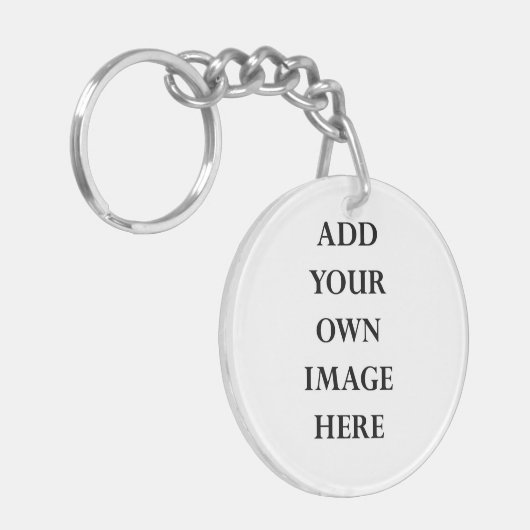 pas uw dubbelzijdige cirkelsleutelhanger aan sleutelhanger (Voorkant Links)