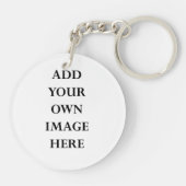 pas uw dubbelzijdige cirkelsleutelhanger aan sleutelhanger (Achterkant)