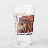 Pas uw eigen | 2 foto's | Aangepaste naam | Tekst Glas (Achterkant)