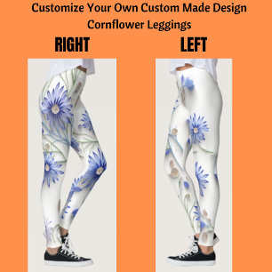 Pas uw eigen aangepaste ontwerpcornflower aan leggings
