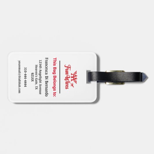 Pas uw eigen Bagagelabel A Pilot Wife Logo aan (Achterkant horizontaal)