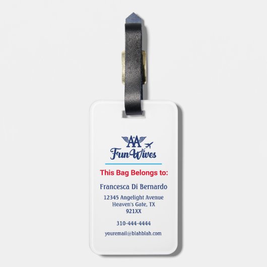 Pas uw eigen Bagagelabel aan als de Logo van de Wo (Achterkant verticaal)