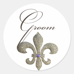 Pas uw eigen Fleur-de-lis ontwerp aan Ronde Sticker