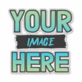 Pas uw eigen heldere vinylsticker aan! sticker (Voorkant)