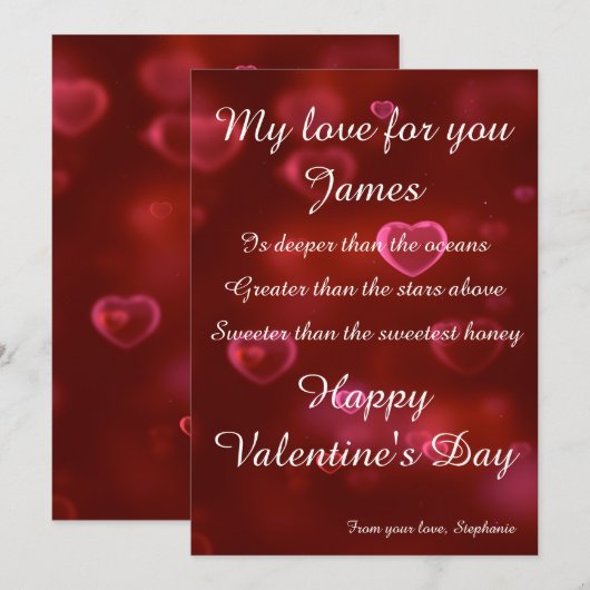 Pas uw eigen Kaart van de Valentijnsdag aan (Voorkant / Achterkant)