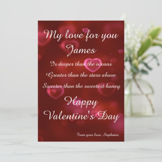 Pas uw eigen Kaart van de Valentijnsdag aan (Staand voorkant)