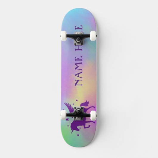 Pas uw eigen kleurrijke, magische Unicorn aan Persoonlijk Skateboard (Voorkant)