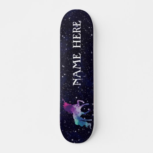 Pas uw eigen kleurrijke, magische Unicorn aan Persoonlijk Skateboard (Voorkant)