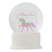 Pas uw eigen kleurrijke, magische Unicorn aan Sneeuwbol (Voorkant)