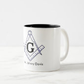 Pas uw eigen Masonic-Mok aan Tweekleurige Koffiemok (Voorkant rechts)