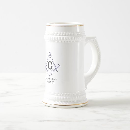 Pas uw eigen Masonic Stein Glass aan Bierpul (Voorkant rechts)