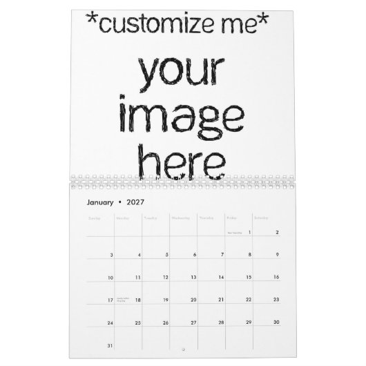 Pas uw eigen ontwerpkalender aan kalender (Jan 2027)