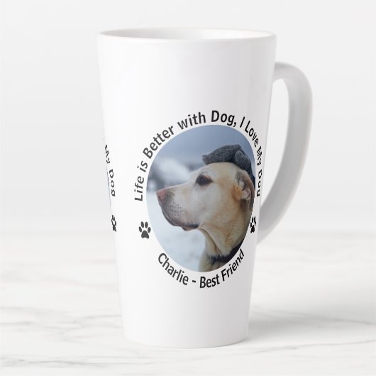 Pas uw eigen, op maat gemaakte ontwerpfoto aan latte mok (Rechterhoek)