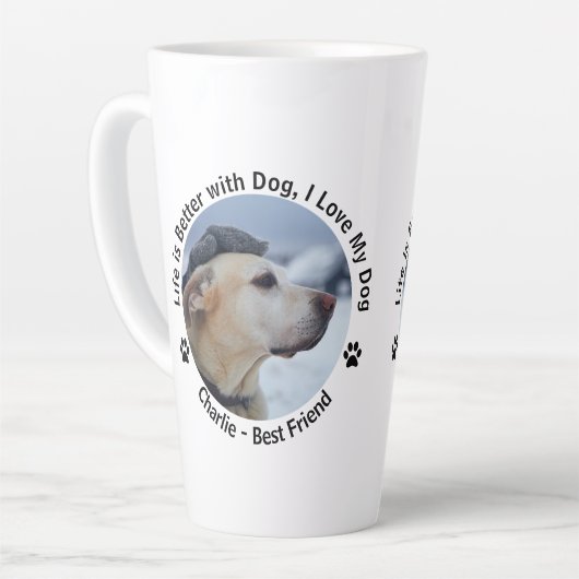 Pas uw eigen, op maat gemaakte ontwerpfoto aan latte mok (Linkerhoek)