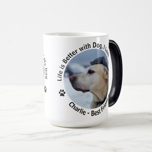 Pas uw eigen, op maat gemaakte ontwerpfoto aan magische mok (Voorkant rechts)