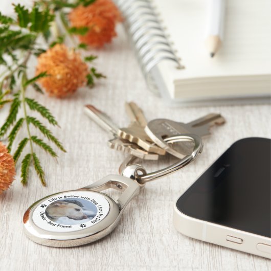 Pas uw eigen, op maat gemaakte ontwerpfoto aan sleutelhanger (Zijkant)