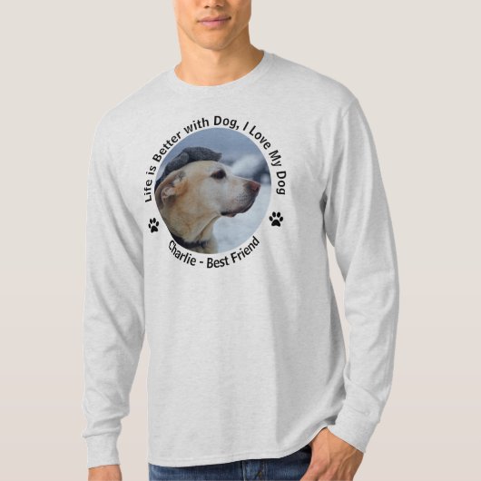 Pas uw eigen, op maat gemaakte ontwerpfoto aan t-shirt (Voorkant)