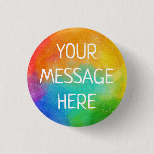 Pas uw eigen regenboogwaterverf aan ronde button 3,2 cm