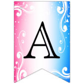 Pas uw eigen - roze en blauwe inktvlaggen aan vlaggetjes (Tweede vlag)