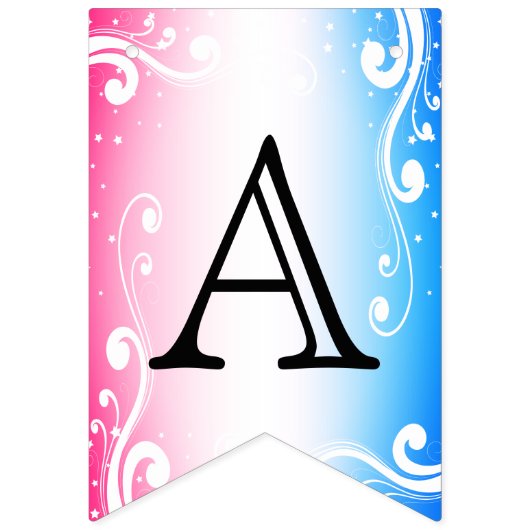 Pas uw eigen - roze en blauwe inktvlaggen aan vlaggetjes (Tweede vlag)